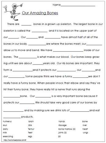 bone growth worksheet
