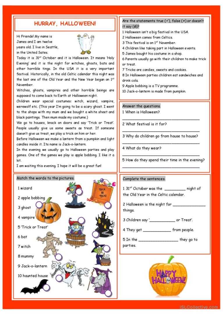 halloween ela worksheets