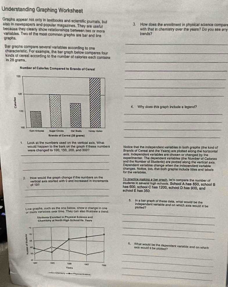 understanding graphing worksheet