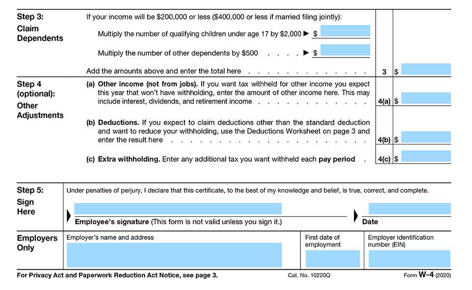 deductions worksheet on page 3 of the federal w 4