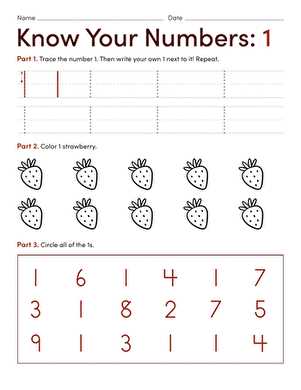 number worksheet preschool