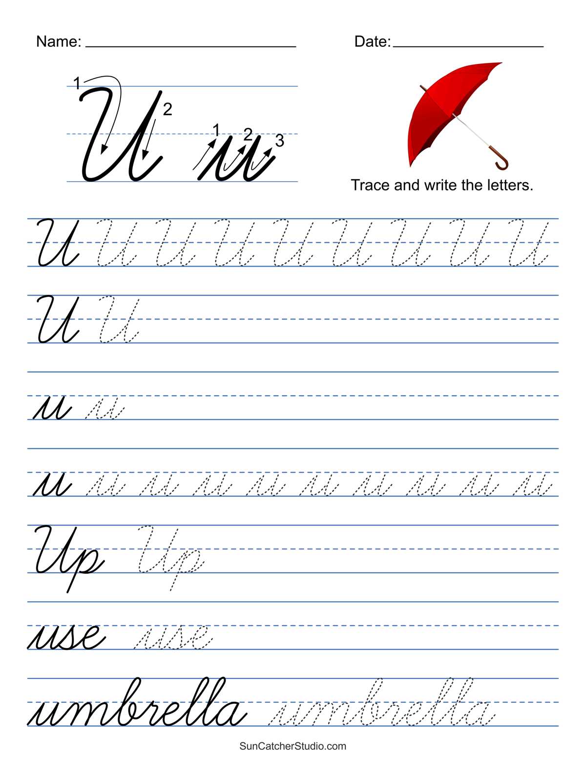 name in cursive worksheet