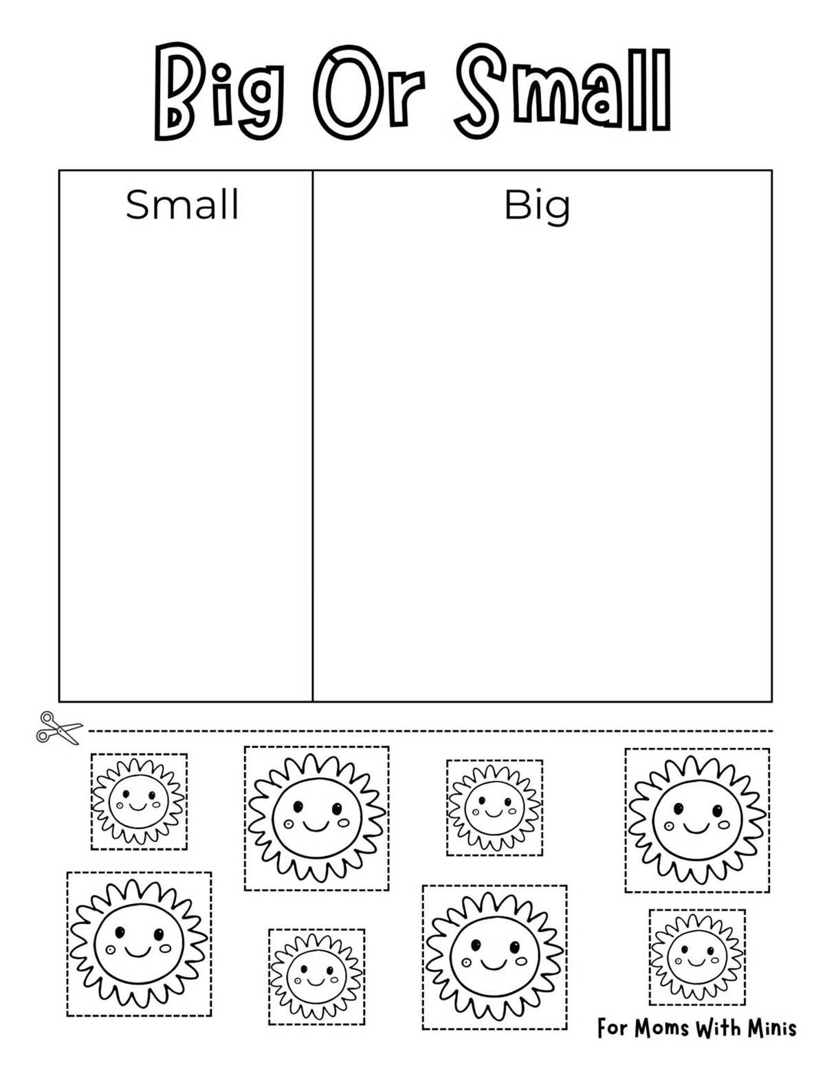 big and small worksheets printable