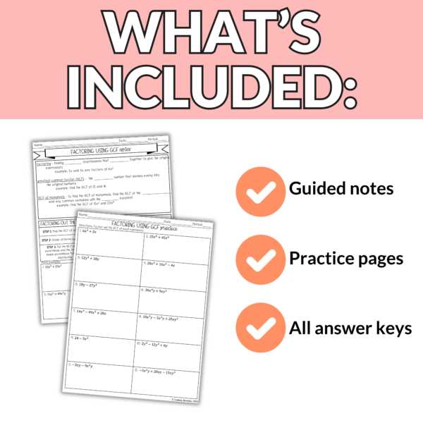 practice factoring worksheet