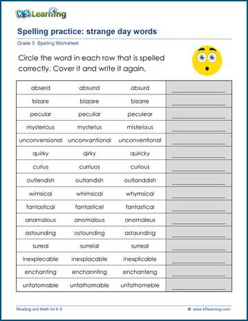 practice spelling words worksheets