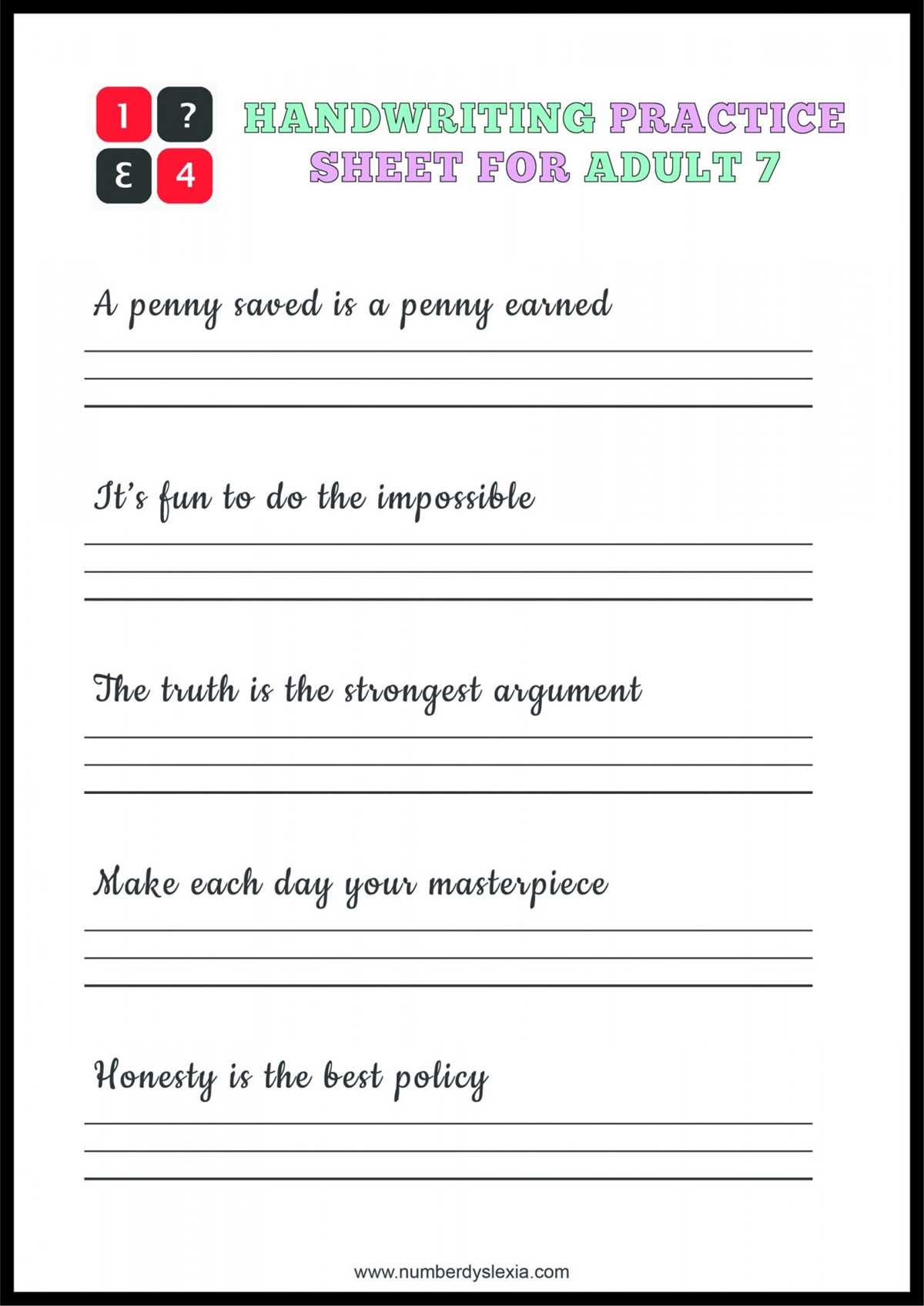 practising handwriting worksheets