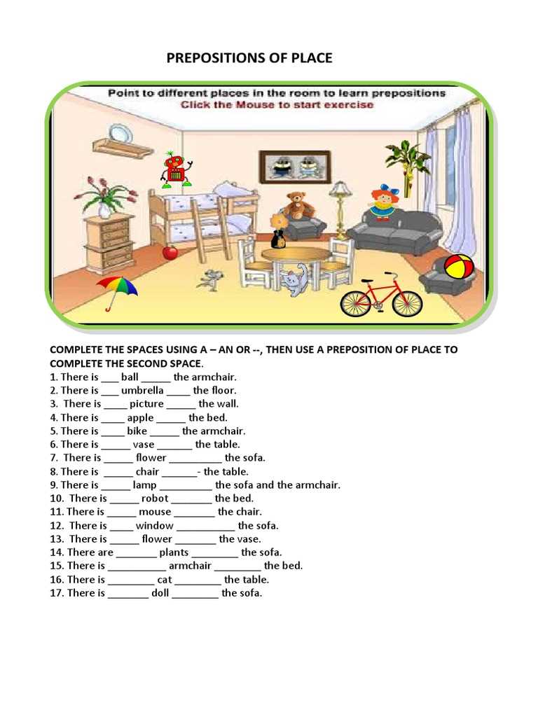 preposition of location worksheet
