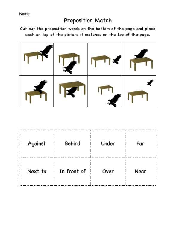 preposition worksheets