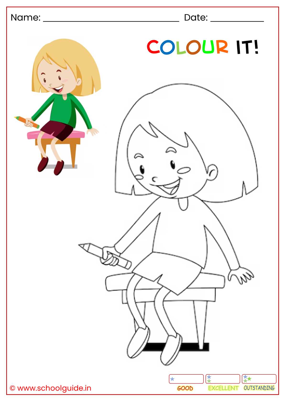preschool colouring worksheets