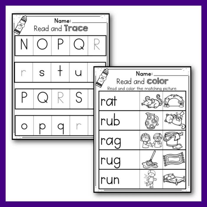 preschool letter r worksheets
