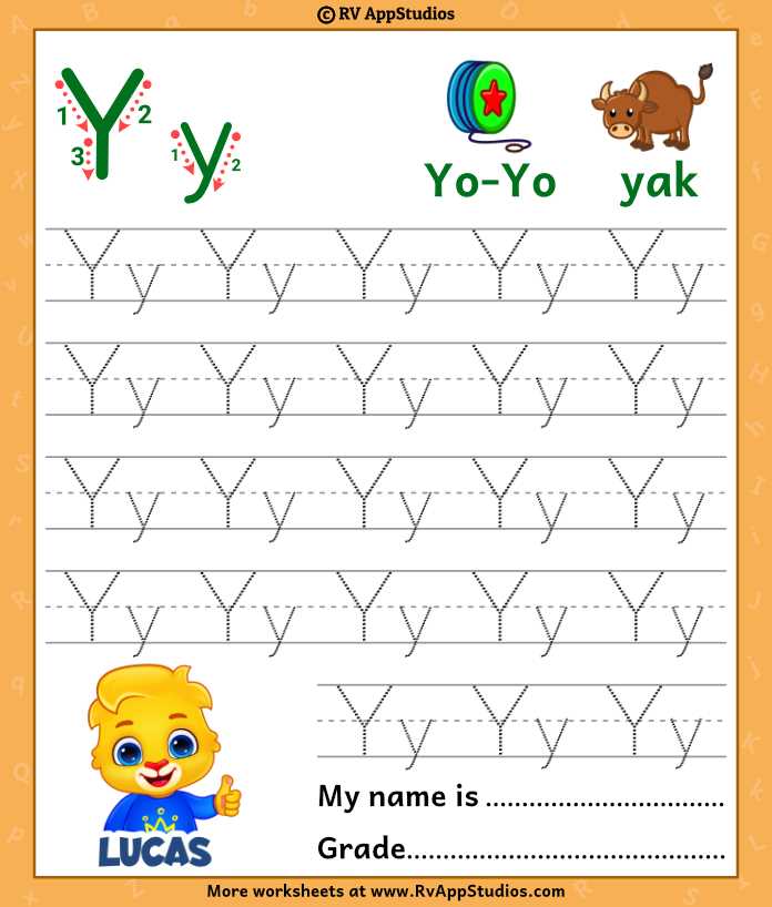 preschool letter y worksheets