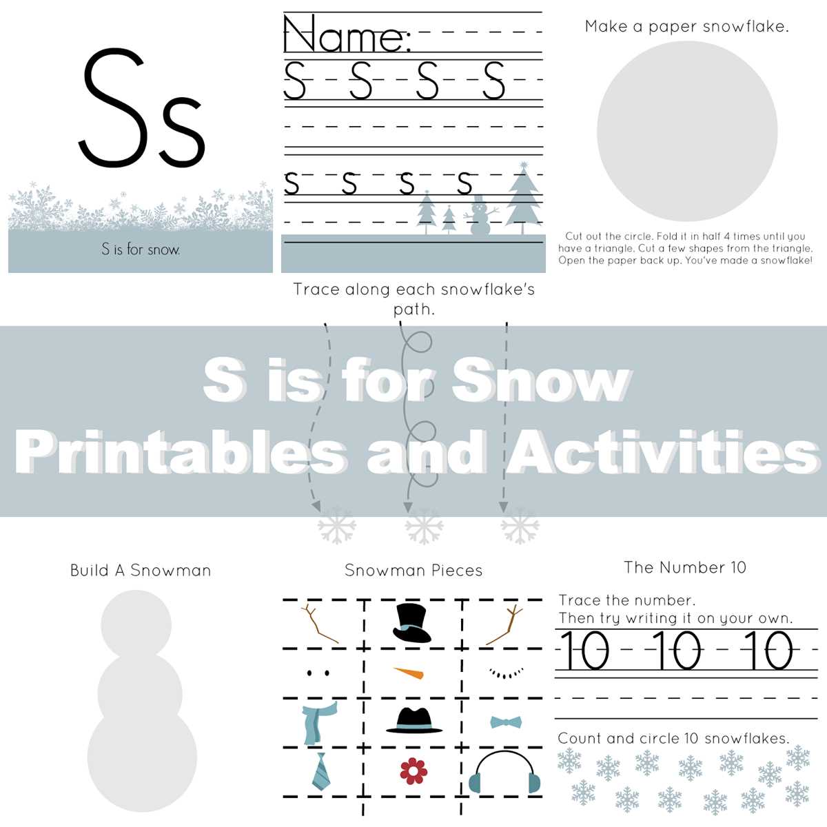 preschool snow worksheets