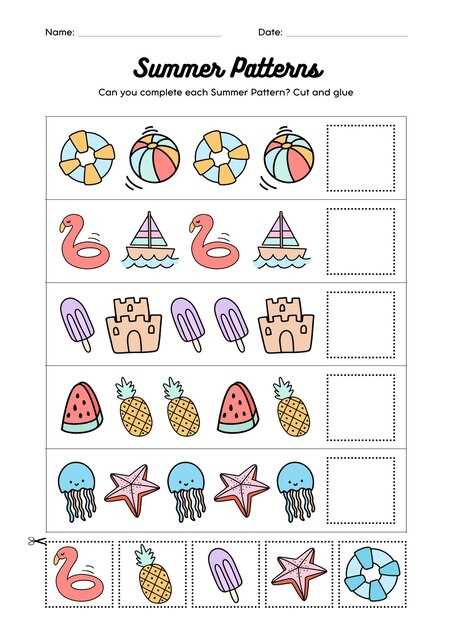 preschool summer worksheets for kindergarten