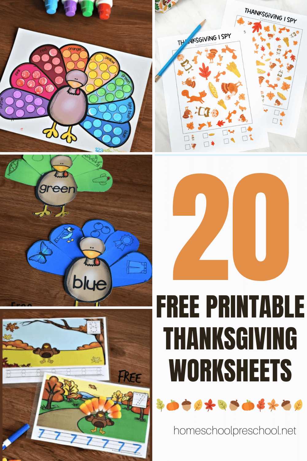preschool thanksgiving worksheets