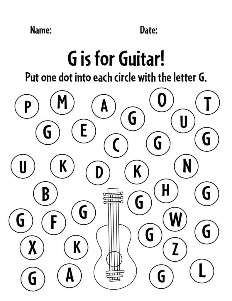 preschool worksheets letter g