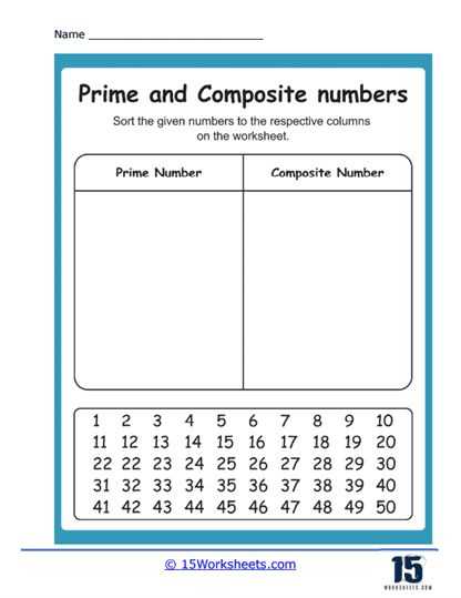 prime and composite numbers worksheets prime and composite numbers worksheets