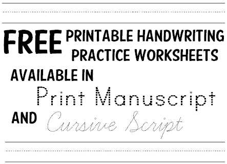 printable handwriting worksheet