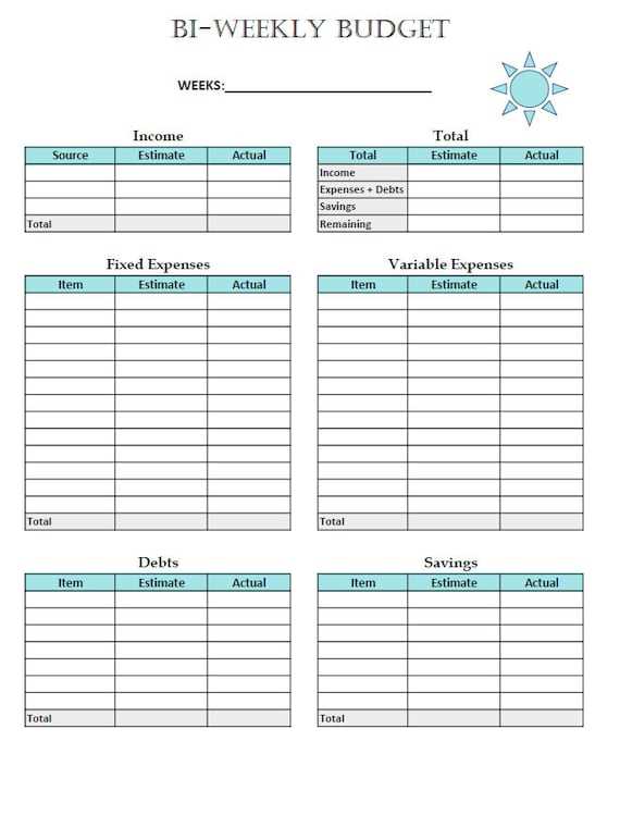 printable weekly budget worksheet