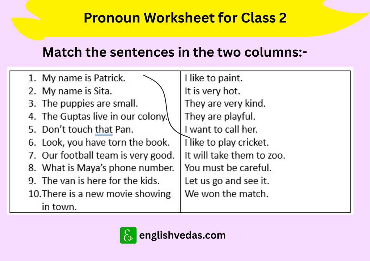 pronoun worksheet