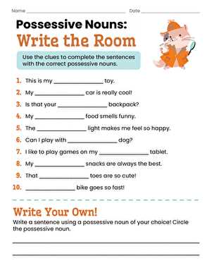 pronouns and possessive pronouns worksheets