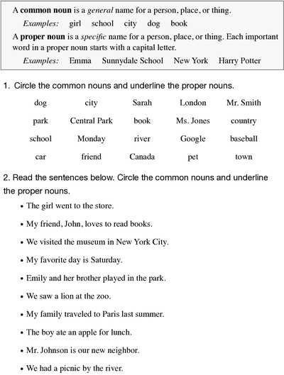 proper nouns worksheets