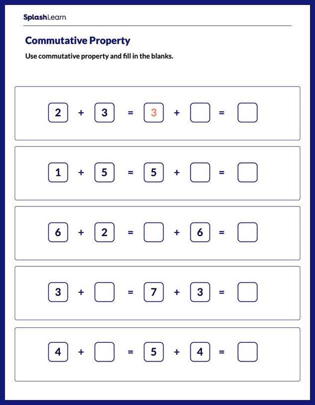 properties of math worksheet