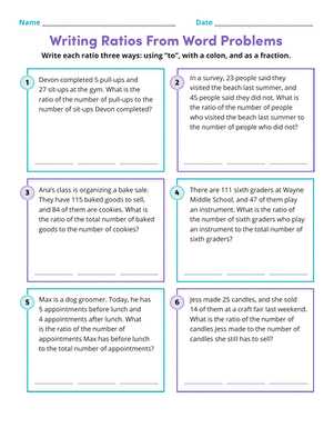proportions word problems worksheet