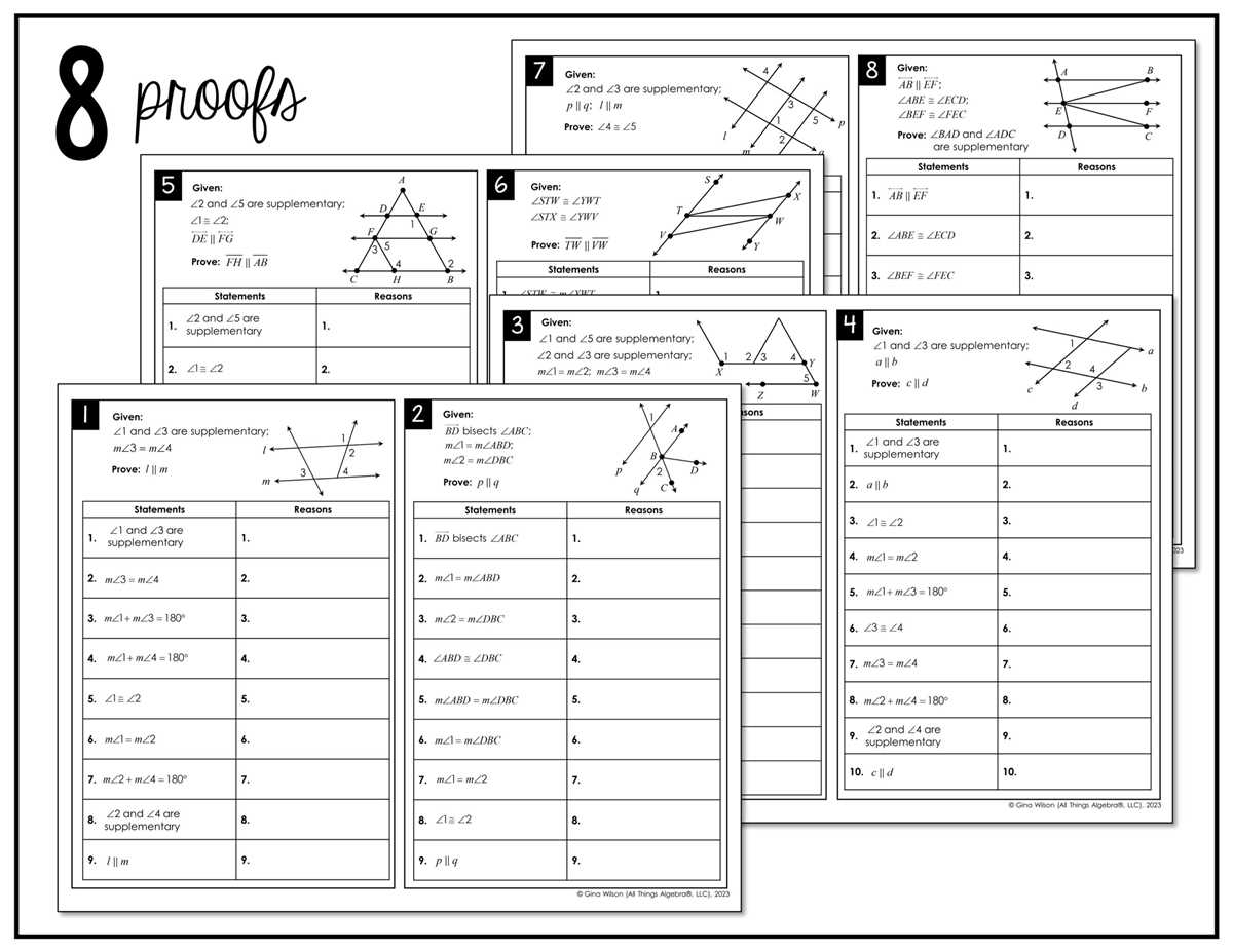 proving lines parallel geometry worksheet