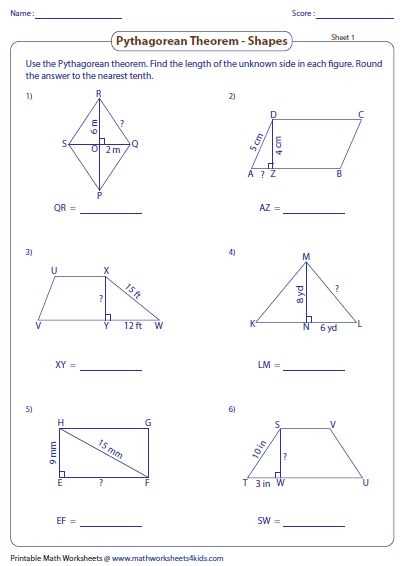 proving the pythagorean theorem worksheet
