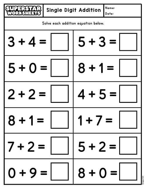 free addition worksheets
