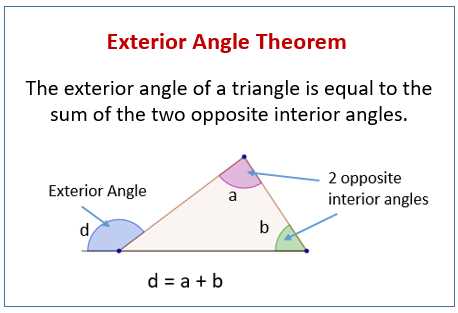 exterior angles of triangles worksheet