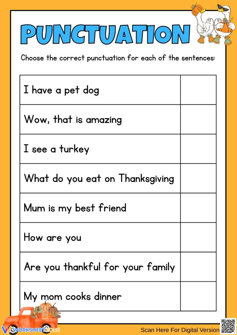 punctuation worksheets for grade 3