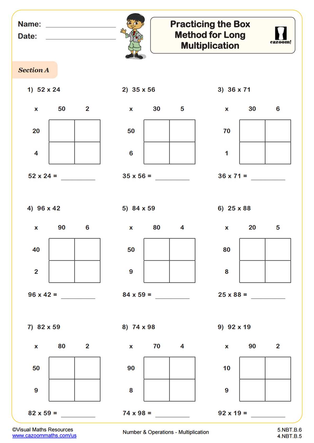 fifth grade multiplication worksheets