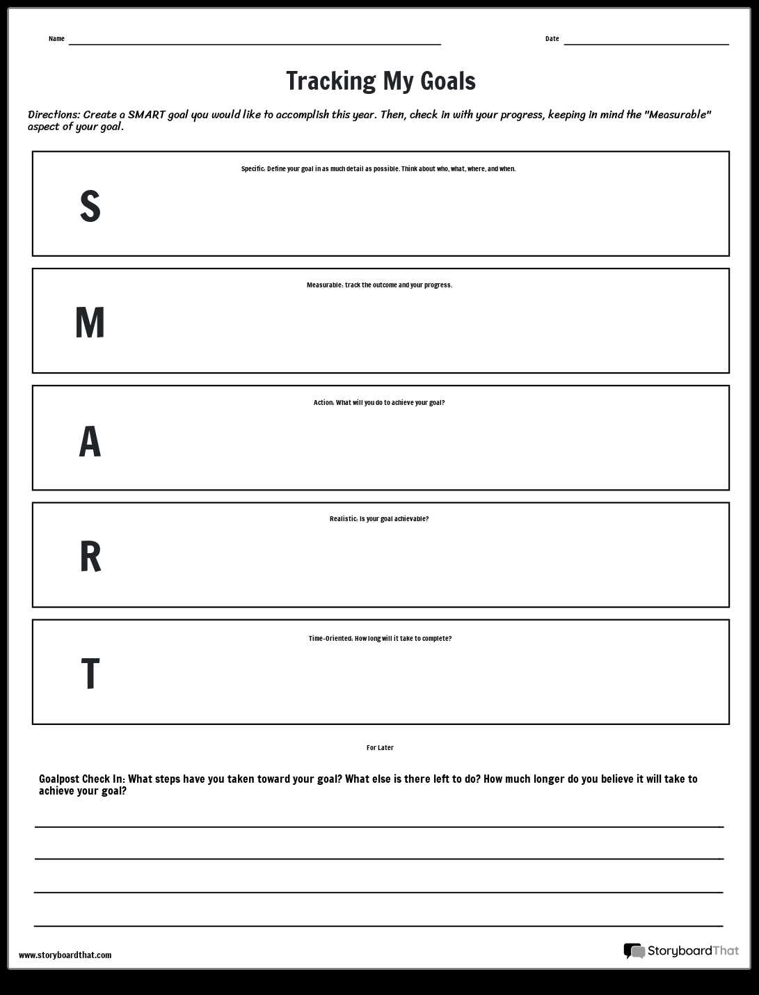 goal setting smart worksheet