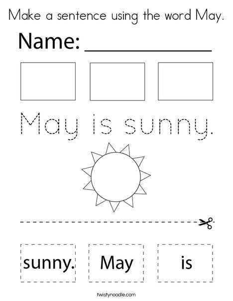 may worksheets for kindergarten