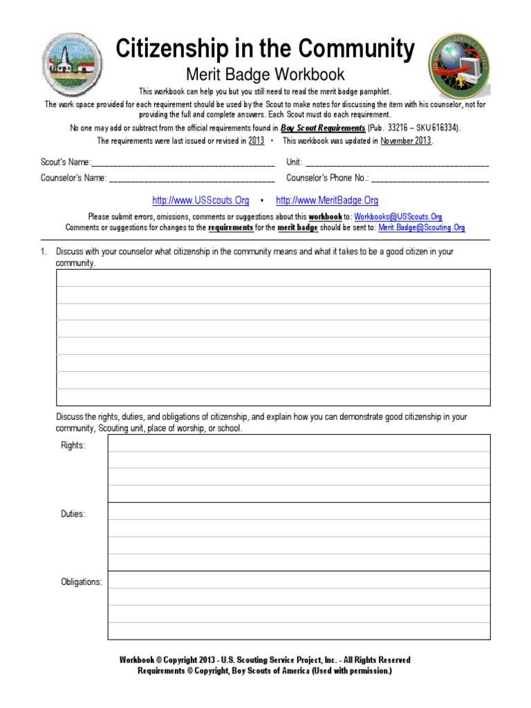 scholarship merit badge worksheet