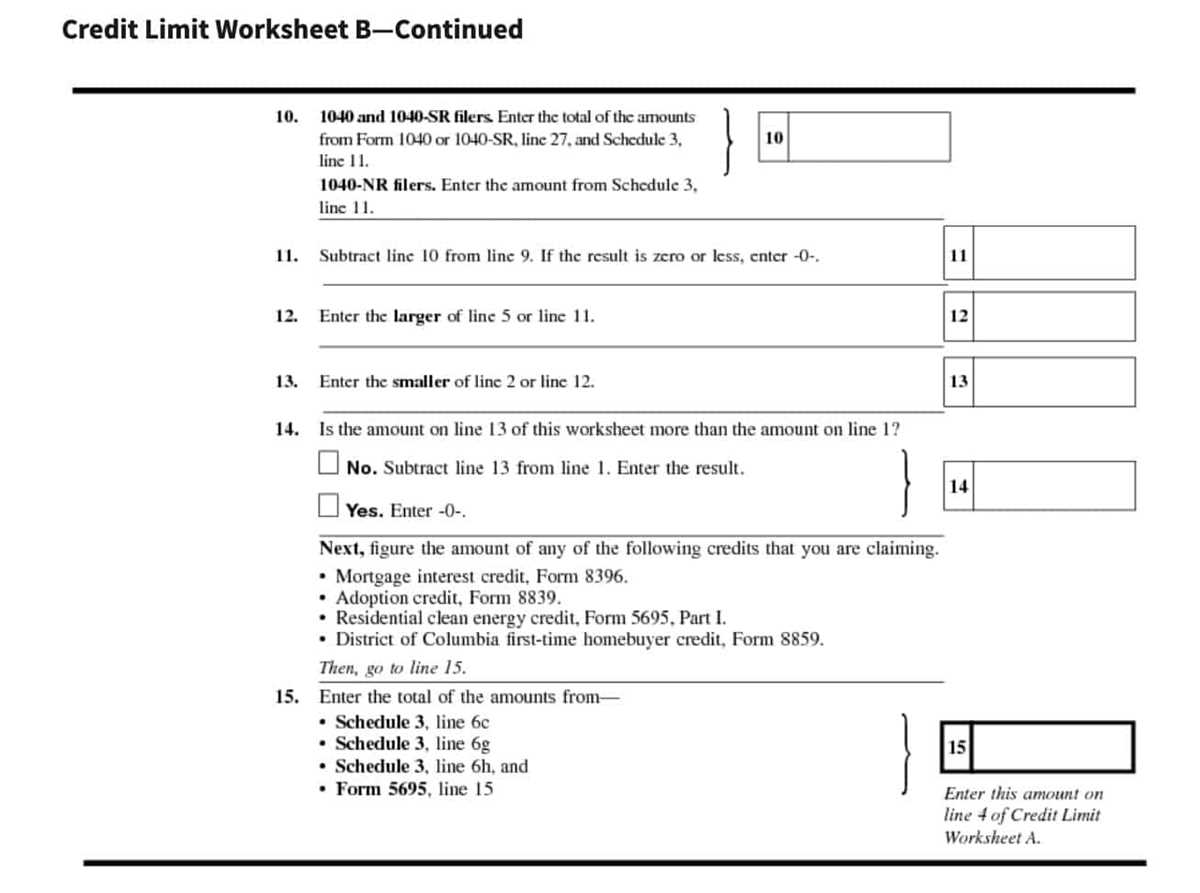 form 8863 credit limit worksheet 2026