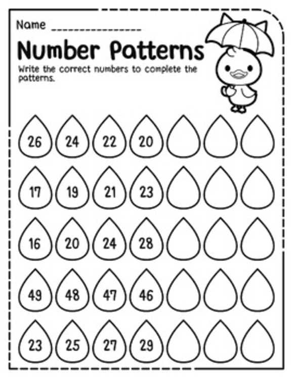 numbers and patterns worksheets