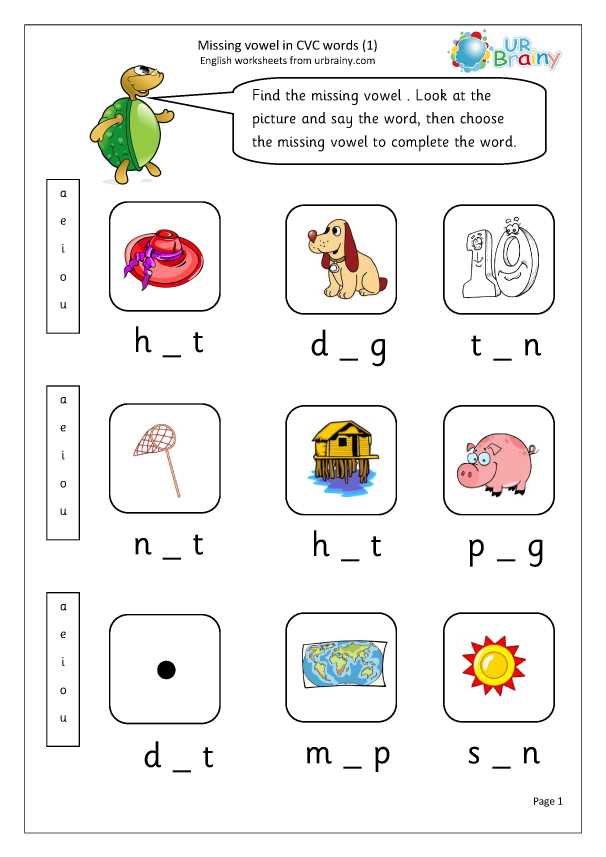 fill in vowel worksheet fill in vowel worksheet