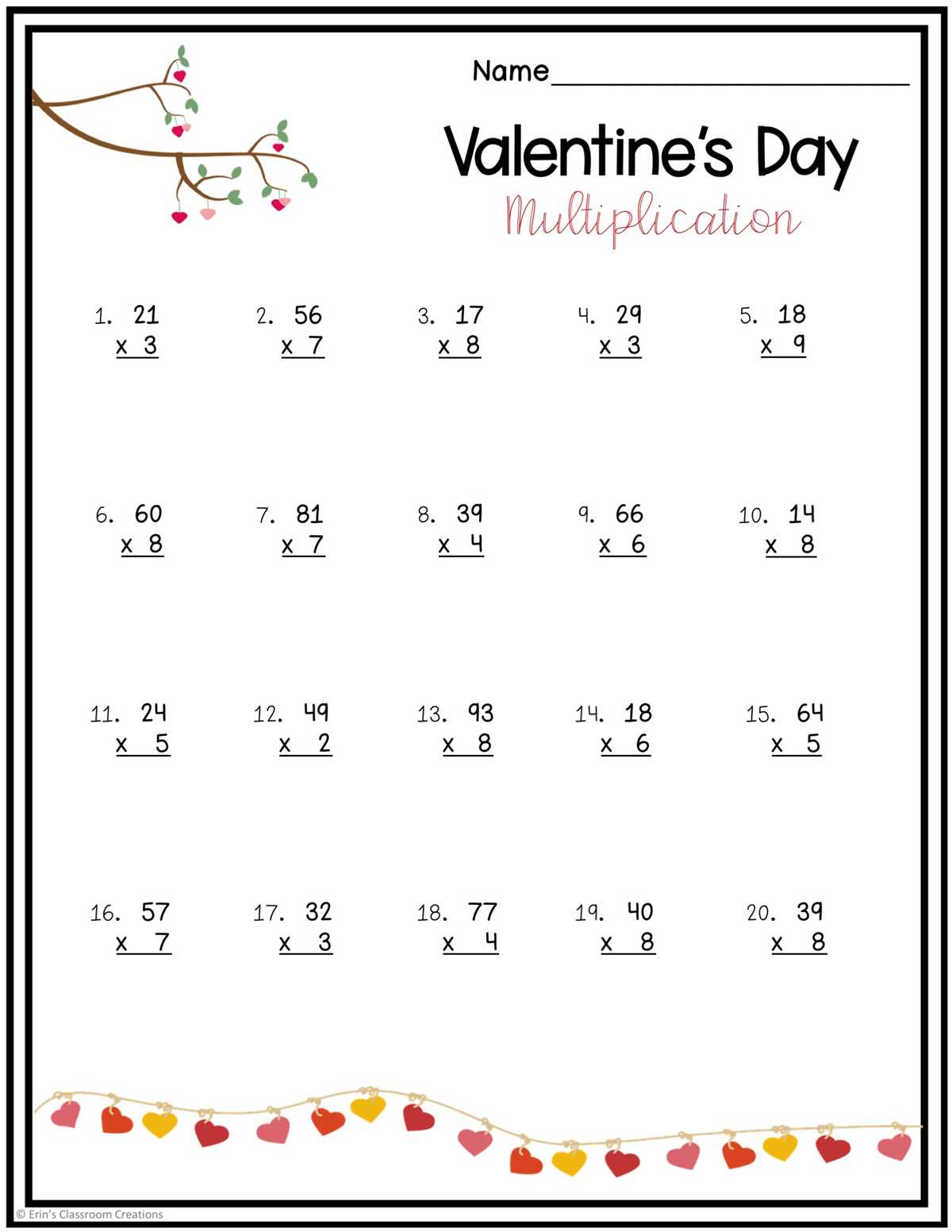 multiplication worksheets double digits