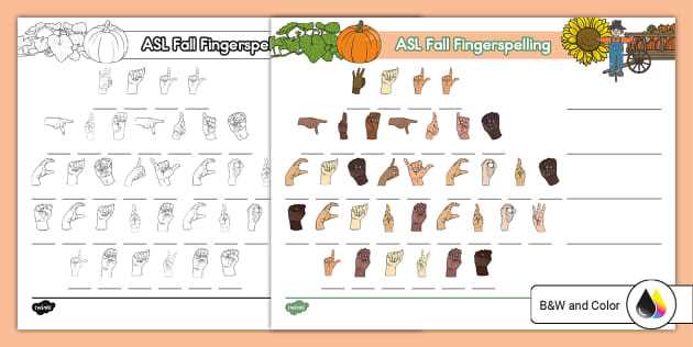 fall language worksheets