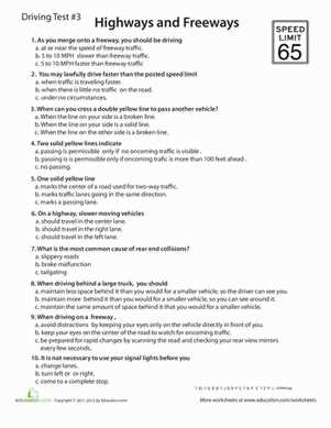 drive right worksheets