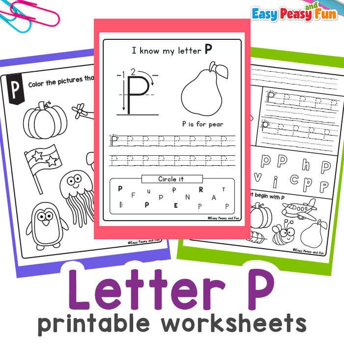 letter p worksheets for preschool