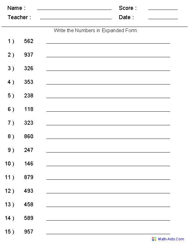 expanded form practice worksheets expanded form practice worksheets