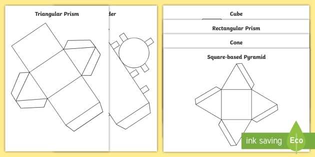 3d shapes folding worksheets