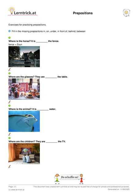 articles and prepositions worksheet