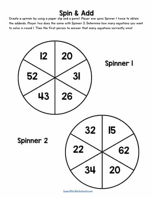 no regrouping addition worksheets