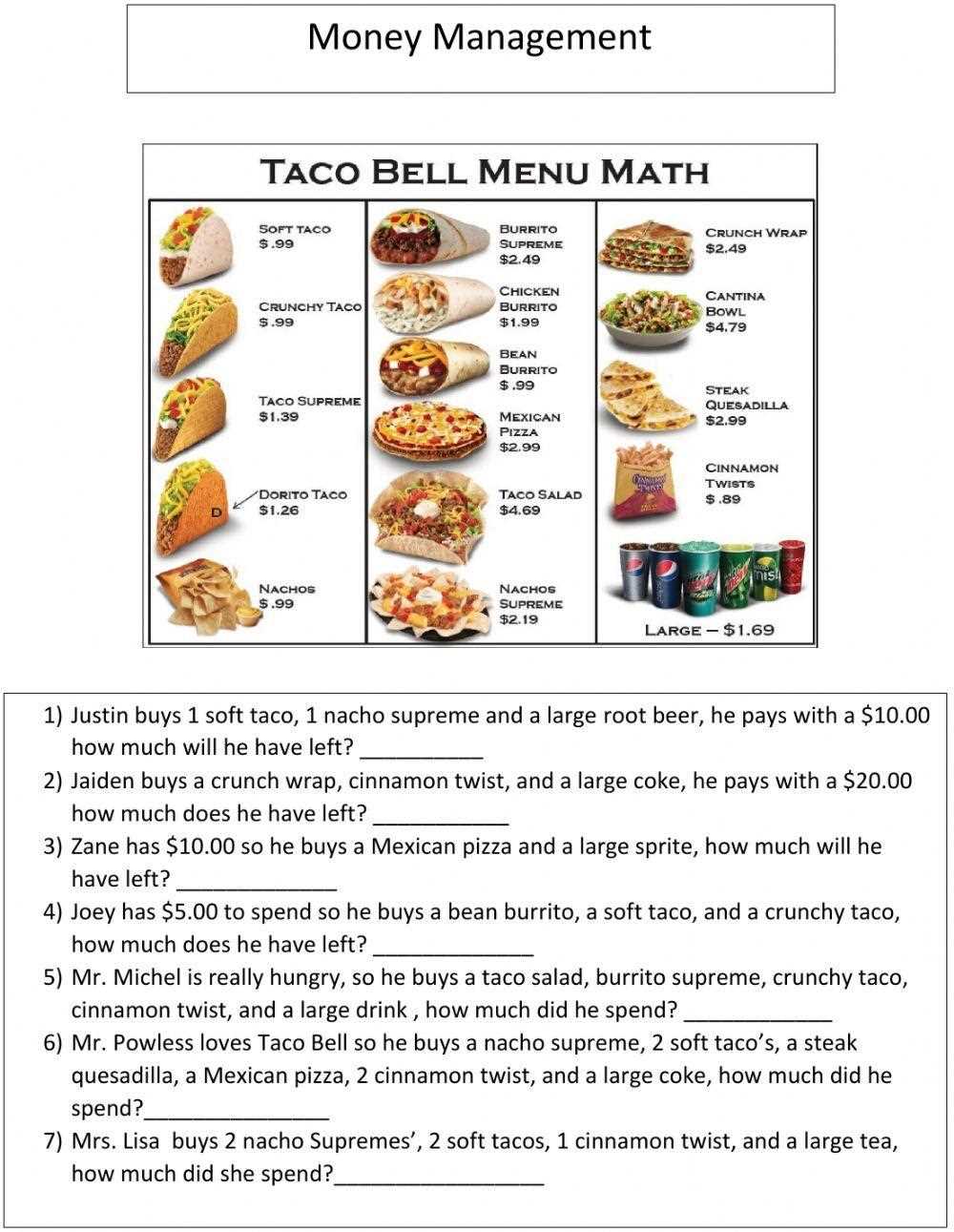 money management worksheets for kids