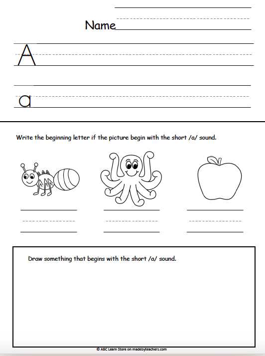 kindergarten beginning sounds worksheets