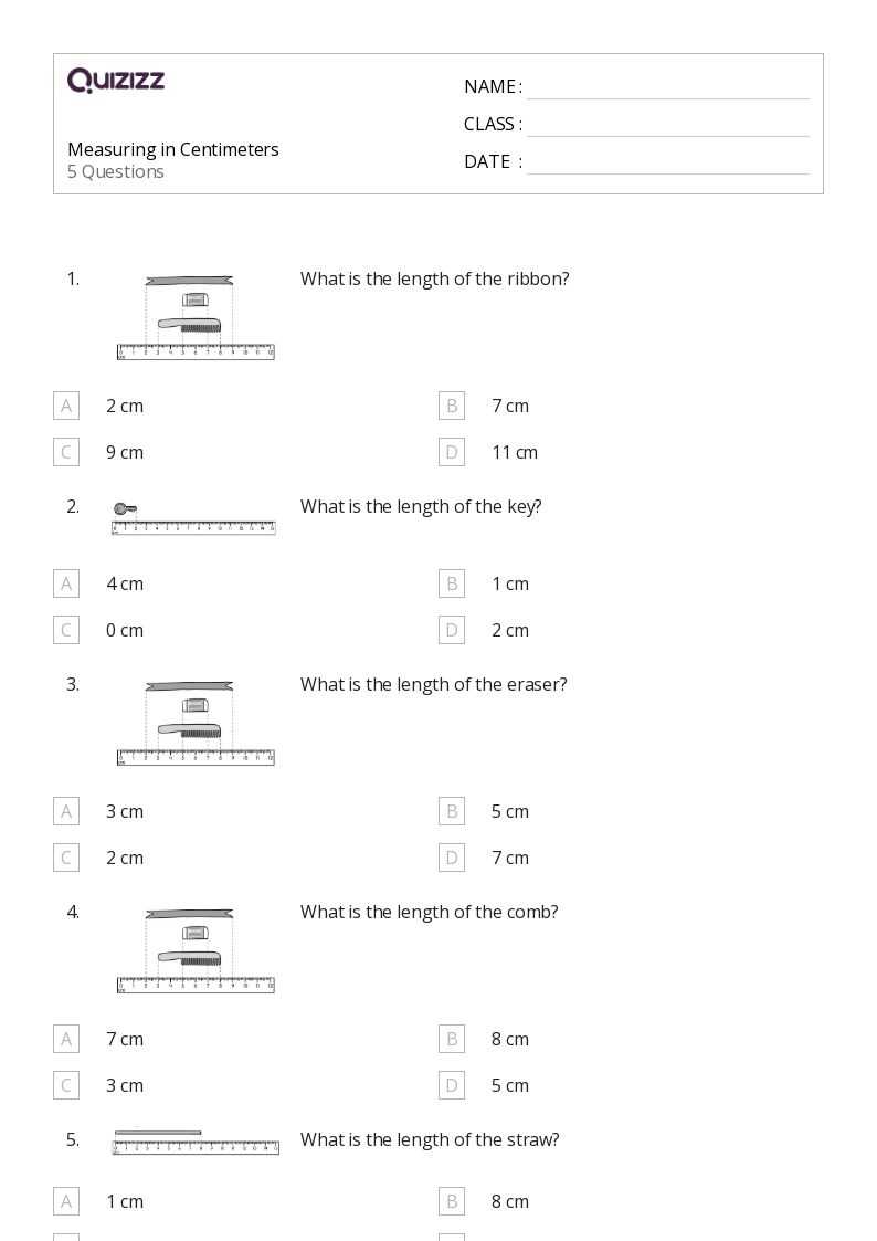 measurement in centimeters and inches worksheets